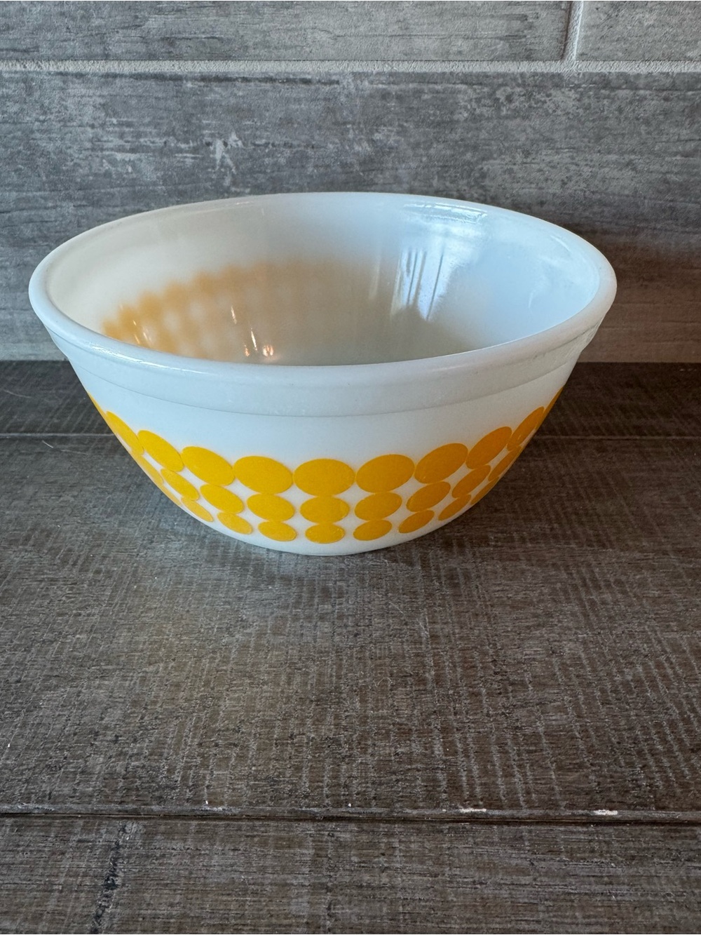 Vintage Pyrex Polka Dot Nesting Bowl #402 Yellow Dot